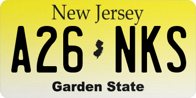 NJ license plate A26NKS