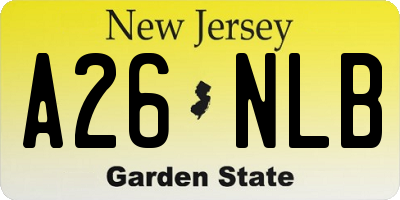 NJ license plate A26NLB
