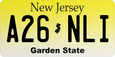 NJ license plate A26NLI
