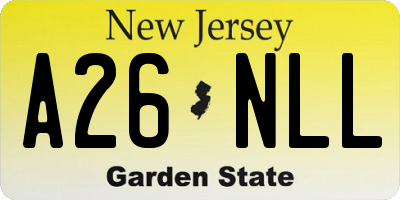 NJ license plate A26NLL