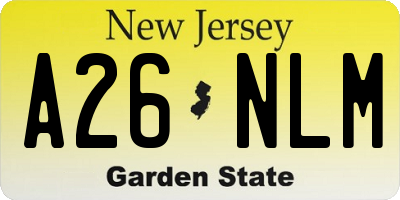 NJ license plate A26NLM