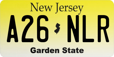 NJ license plate A26NLR