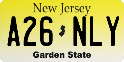 NJ license plate A26NLY