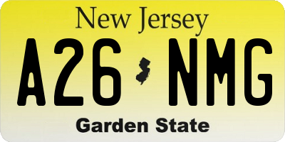 NJ license plate A26NMG