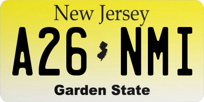 NJ license plate A26NMI