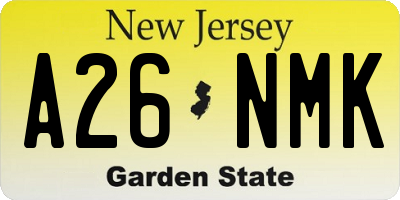 NJ license plate A26NMK