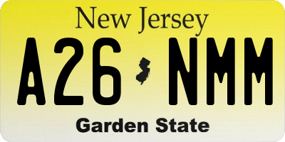 NJ license plate A26NMM