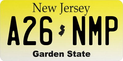 NJ license plate A26NMP