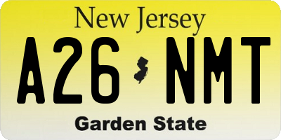 NJ license plate A26NMT