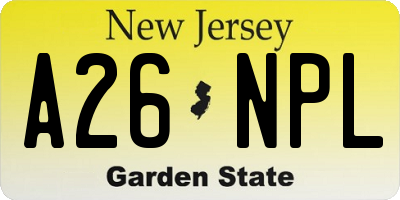 NJ license plate A26NPL
