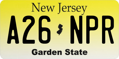 NJ license plate A26NPR