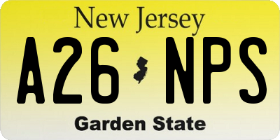 NJ license plate A26NPS