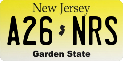 NJ license plate A26NRS