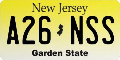 NJ license plate A26NSS