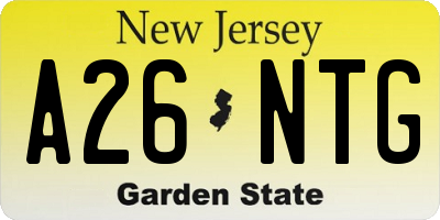 NJ license plate A26NTG