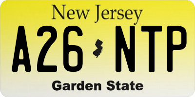 NJ license plate A26NTP