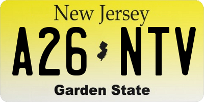 NJ license plate A26NTV