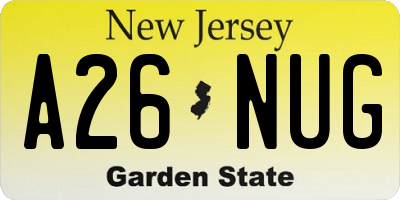NJ license plate A26NUG