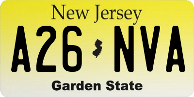 NJ license plate A26NVA