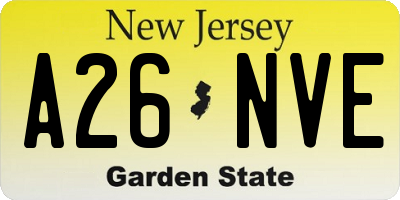 NJ license plate A26NVE