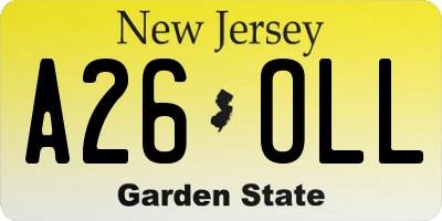 NJ license plate A26OLL