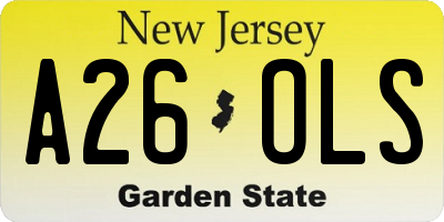 NJ license plate A26OLS