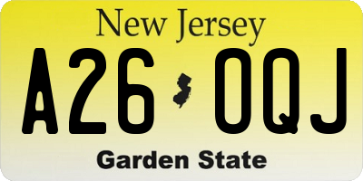 NJ license plate A26OQJ