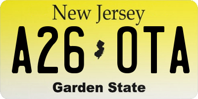 NJ license plate A26OTA