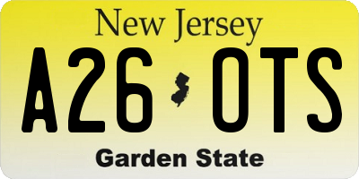 NJ license plate A26OTS