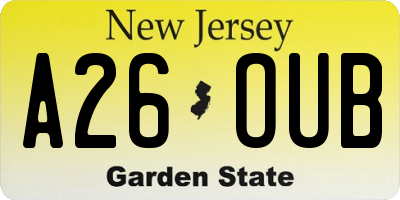 NJ license plate A26OUB