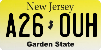 NJ license plate A26OUH