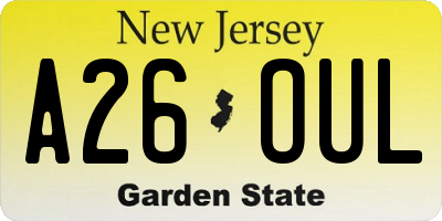 NJ license plate A26OUL