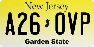 NJ license plate A26OVP