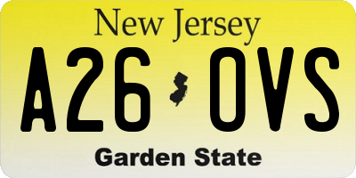 NJ license plate A26OVS