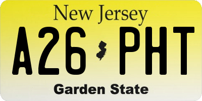 NJ license plate A26PHT