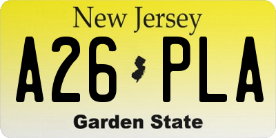 NJ license plate A26PLA