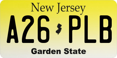 NJ license plate A26PLB