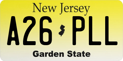 NJ license plate A26PLL