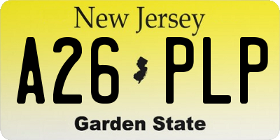 NJ license plate A26PLP
