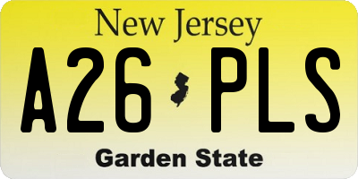 NJ license plate A26PLS