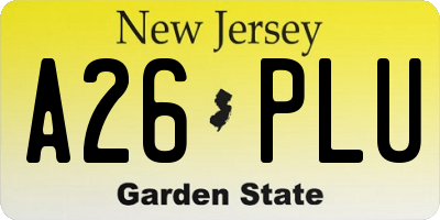 NJ license plate A26PLU