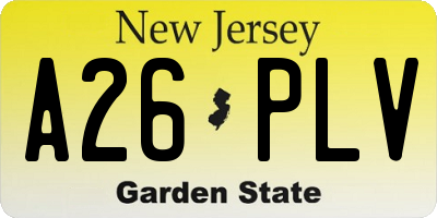 NJ license plate A26PLV