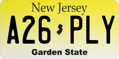NJ license plate A26PLY