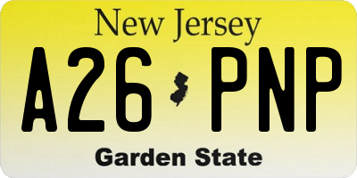 NJ license plate A26PNP
