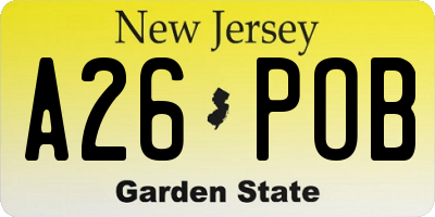 NJ license plate A26POB