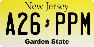NJ license plate A26PPM