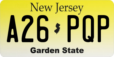 NJ license plate A26PQP