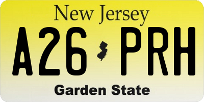 NJ license plate A26PRH
