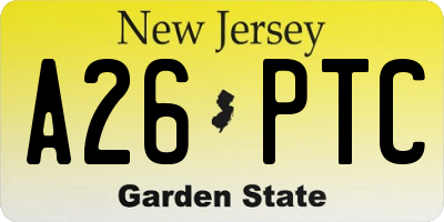 NJ license plate A26PTC