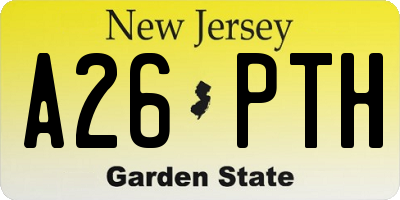 NJ license plate A26PTH